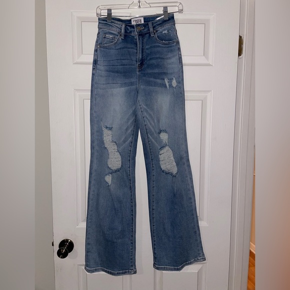 Distressed Flare/Bootcut Jeans (Full Length) - Picture 1 of 3